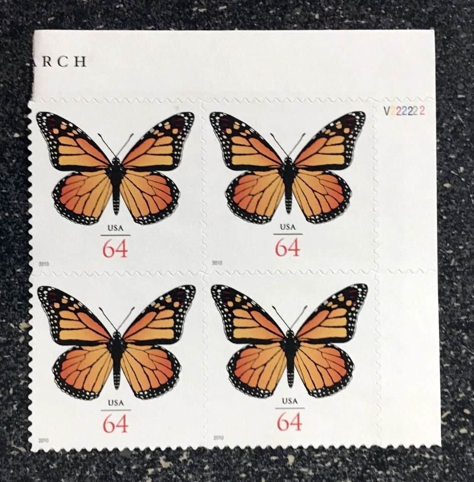 USA2010 #4462 64c Monarch Butterfly - Plate Block of 4  Mint NH - Image 1 of 1