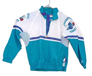 NBA Charlotte Hornets Starter Windbreaker MEDIUM, New Vintage Half Zip Pullover - Picture 1 of 12