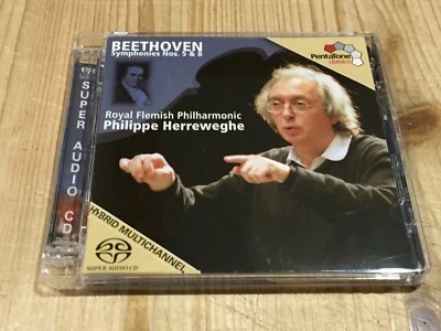 Signed by PHILIPPE HERREWEGHE Beethoven Symphonies 5 & 8 PENTATONE SACD Signiert - Bild 1 von 3