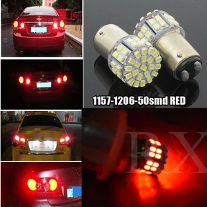 2x 380 RED 50 LED 1206 STOP BRAKE TAIL LIGHT BULBS LAMPS 1157 BAY15D P21/5W 12V - Picture 1 of 6