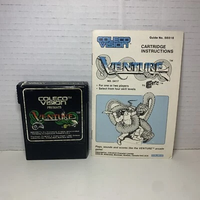 Venture (Atari 2600 Coleco Vision) Video Game Cartridge w/ Manual - Authentic - Image 1 of 4
