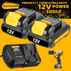 12V For DeWalt 12 Volt MAX Lithium-Ion DCB120 DCB126 DCB127-2 Battery / Charger - Picture 1 of 22