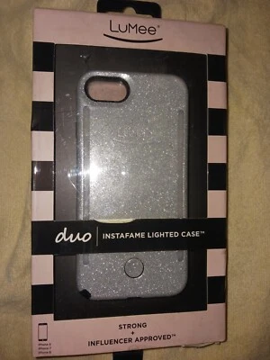 LuMee Duo Instafame LED Lighted Case iPhone 6/7/8 Plus - Silver Glitter - Image 1 of 2