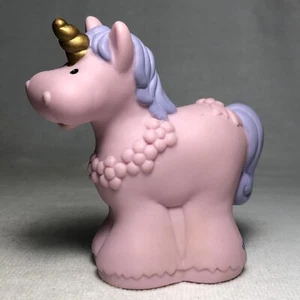 3.5” X 3.625” Fisher Price Little People Pink Castle Unicorn Horse Lil Kingdom - Picture 1 of 8