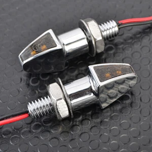 Chrome Mini Motorcycle LED Turn Signal Indicator Tail Brake Light For Harley - Imagen 1 de 13