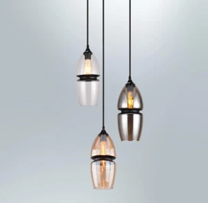 lampadario a Sospensione Ovale flute Moderna 1 luce designer in 3 colorazioni - Foto 1 di 6