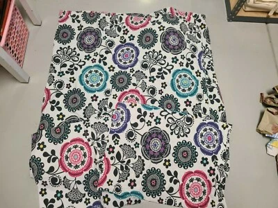 Edredón completo/queen Pottery Barn Teen "negro con flores coloridas" y 2 fundas de almohada Foto 1 de 4