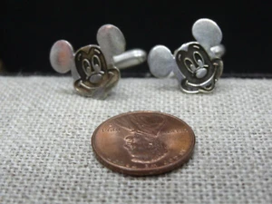 Selten! Vintage Nachlass Sterling Silber Mickey Mouse Hemd Manschettenknöpfe - Bild 1 von 1