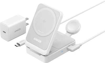 Anker MagGo 3-in-1 Wireless Charger Stand 15W MagSafe Charge + 40W USB-C Adapter - Image 1 of 4