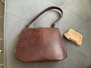 Vintage braune Geldbörse mit Münzbörse Kunstleder? verkauft wie besehen - Bild 1 von 10