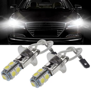 2Pcs White H3 5050 9SMD LED Fog Light Bulbs Car Driving Lamp COB DRL Accessories - Picture 1 of 12