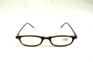 Vintage 90's Small Rectangle Half Frame Reading Glasses +2.50 (Black/Red) - Picture 1 of 4