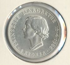 Dänemark 2 Kroner Silbermünze "Frederik IX.,Ingrid" 1958, ZP1035 B.63 stgl