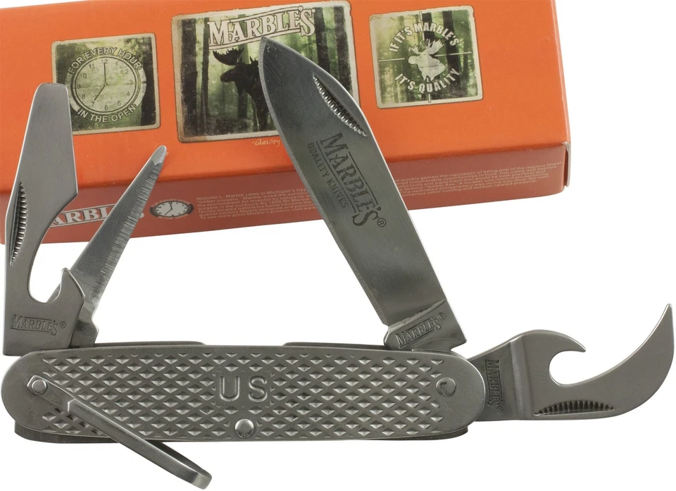 Marbles MR278 Stainless Gi Utility Can Bottle Opener Screwdriver Tip Punch Knife