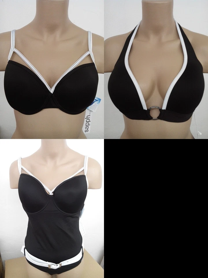 Bikini Oberteil Zanzibar Sapph schwarz Bügel Triangel Monokini Bademode Damen - Bild 1 von 1