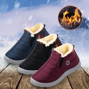 Women Snow Boots Winter Ankle Boots Warm Fur Lined Booties Thickening Shoes - Picture 1 of 33