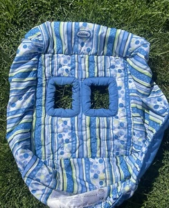Cubierta de asiento para silla alta Boppy carrito de compras revestimiento de asiento a rayas azules lunares - Imagen 1 de 8