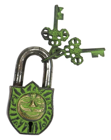 Lord Sun Design Door Lock Antique Victorian Style Handmade Solid Brass Padlock Cover