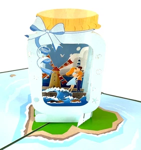 BC WorldwideLtd handmade 3D popup card kiss lover Birthday Valentine Anniversary - Picture 1 of 4