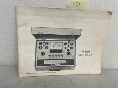 KNIGHT ® Model KG-600B 600 Series Tube Tester - SETTINGS - Booklet © 1961 - Image 1 of 4