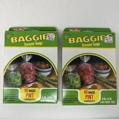 *LEER* 1970’s-1980’s Softy Baggies Bolsas Congelador Paquete Verde Pinta (120 Bolsas en Total) Foto 1 de 2