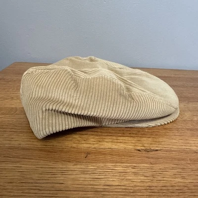 Vintage Playboy By Arlington XL Beige Newsboy Cap Hat Flat Corduroy BRAND NEW - Image 1 of 4