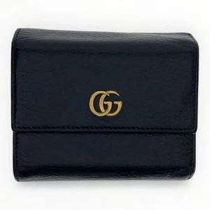 GUCCI Trifold Wallet Leather Authentic Men D:0.98” H:3.94” W:4.33” 7296 - Picture 1 of 6