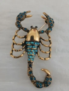 Blaue Strass Skorpion Anstecknadel Brosche - Bild 1 von 2