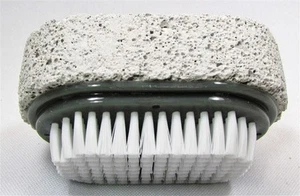 Japanese Scrub Pumice Stone w/Nail Brush Foot Callus Remover Pedicure Tool Hands - Picture 1 of 1