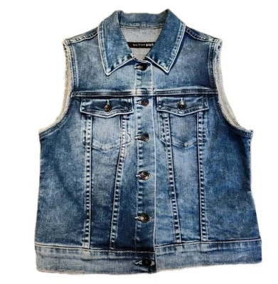 Chaleco Vaquero Big Star 1974 Talla M Azul Bolsillos con Solapa Botón Delantero Foto 1 de 4
