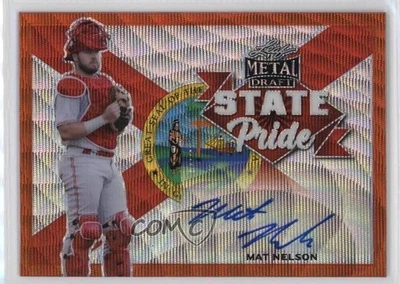 2021 Leaf Metal Draft State Pride Orange Wave /4 Mat Nelson #SP-MN1 Auto - Image 1 of 2