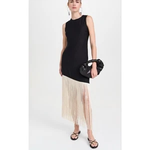 Neu mit Etikett Simon Miller Casablanca Fransenkleid schwarz creme Muschel Medium - Bild 1 von 15