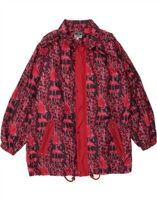 LINEA PRIMERO Herren Windbreaker Jacke Abstraktes Muster UK 36 Small Rot DB31 - Bild 1 von 4