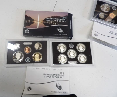 2018-S US Mint Silver Proof Set with COA & Box 10 Coins 90% United States - Image 1 of 4