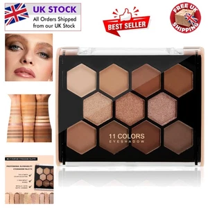 11-Color Matte & Shimmer Eyeshadow Palette for Effortless Day to Night Glam - Picture 1 of 9