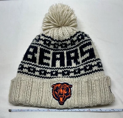 NFL Chicago Bears New Era Mujer’s Gorro Invierno Sombrero Puño Pom Pom GSH Foto 1 de 4