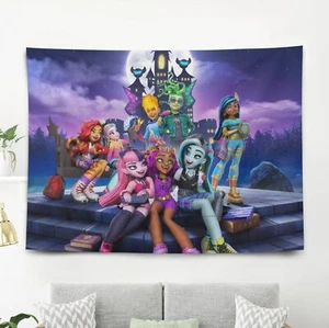 Monster High Tapestry Wall Decor for Bedroom Kids Wall Decorations Birthday Gift - Picture 1 of 10