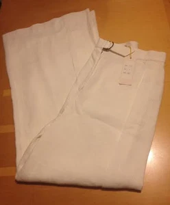 Nuevo con etiquetas 10 pantalones Tracy Reese blanco suave pierna ancha pierna Anthropologie Nordstrom G14 - Imagen 1 de 10
