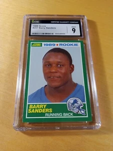 1989 Score #257 BARRY SANDERS CGC 9 #B Detroit Lions ROOKIE Football Card, HOF. - Picture 1 of 2