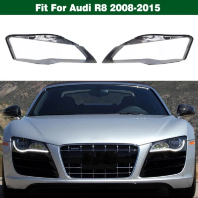 Par de cubiertas de lente transparentes para faros izquierdo y derecho + pegamento sellador para Audi R8 2008-2015 Foto 1 de 4