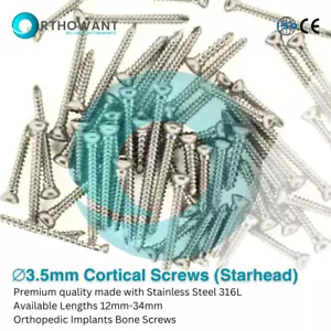 3.5mm Cortex Screws (Starhead) Self Tapping Set Of 130 Pcs Stainless Steel - Picture 1 of 1