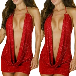 Sexy Vestido de Fiesta Sin Mangas Mini ceñido al cuerpo Babydol Cuello en V Cuello en EE. UU. Mujeres - Imagen 1 de 6