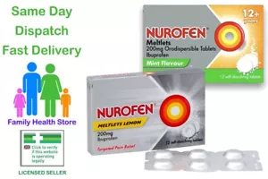 Nurafen Meltlets 200mg Orodispersible Mint / Lemon Flavour Tablets Children 12+ - Picture 1 of 7