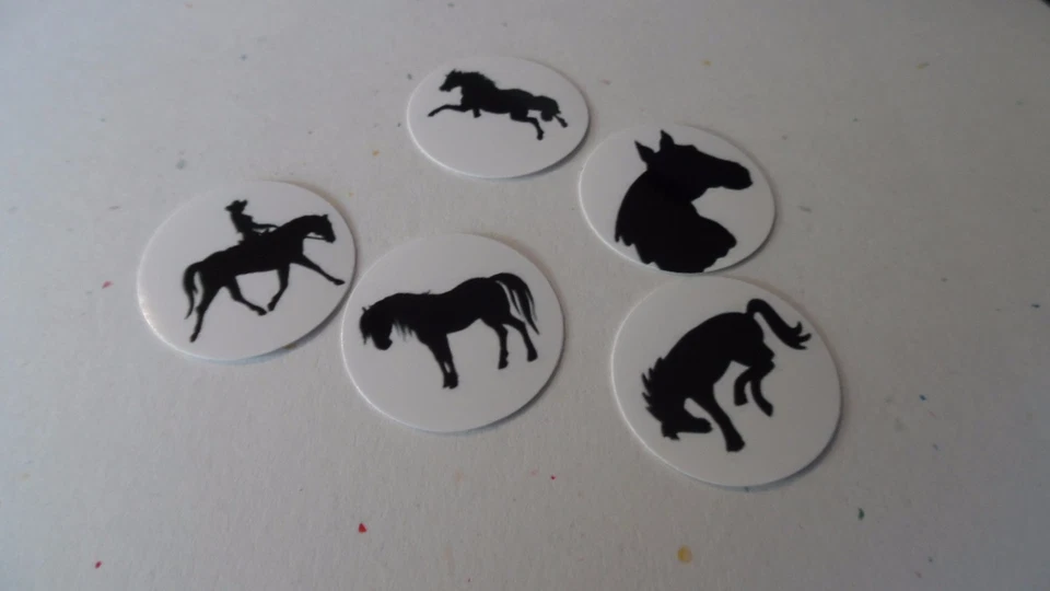 Imágenes de tapa de botella de una pulgada precortadas silueta negra caballos envío gratuito Foto 1 de 1