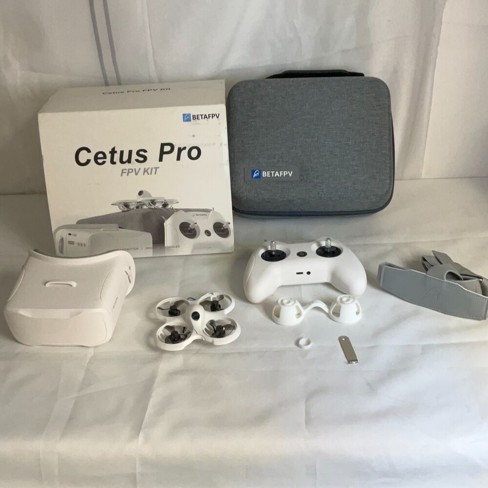 BetaFPV Cetus Pro White Gray FPV RC Transmitter Drone Kit With Goggles
