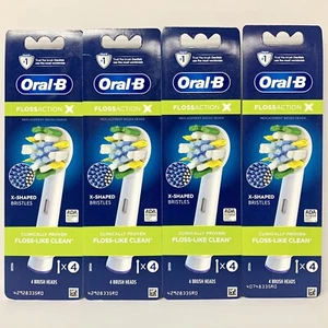 LOT OF 4 Oral B Floss Action Replacement Electric Toothbrush Head, 16 Total NEW - Picture 1 of 2
