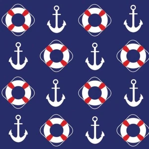 Carolina Creative Bandanna (Salvavidas y Anclas) barco marítimo náutico de 22"" x 22 - Imagen 1 de 1