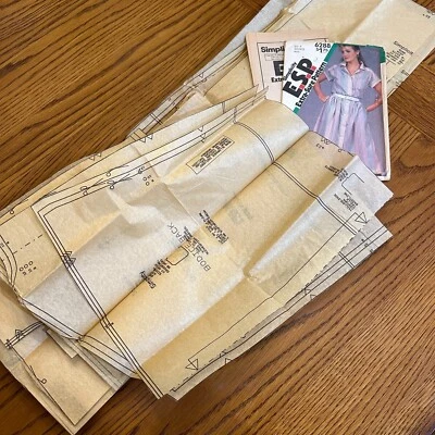 Simplicity Button Front Dress Size K 8 10 12 ESP Sewing Pattern 6288 VTG 80s CUT - Image 1 of 4