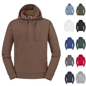 Russell Authentic Mens Hoodie Sweatshirt Plain Hooded Pullover Jumper - Picture 1 of 40