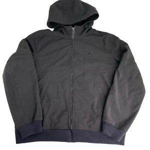 Levi’s Men's Black bomber Softshell Size L Fleece Hoodie Trucker Black Jacket - Picture 1 of 12